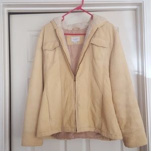 Corduroy fleece lined coat